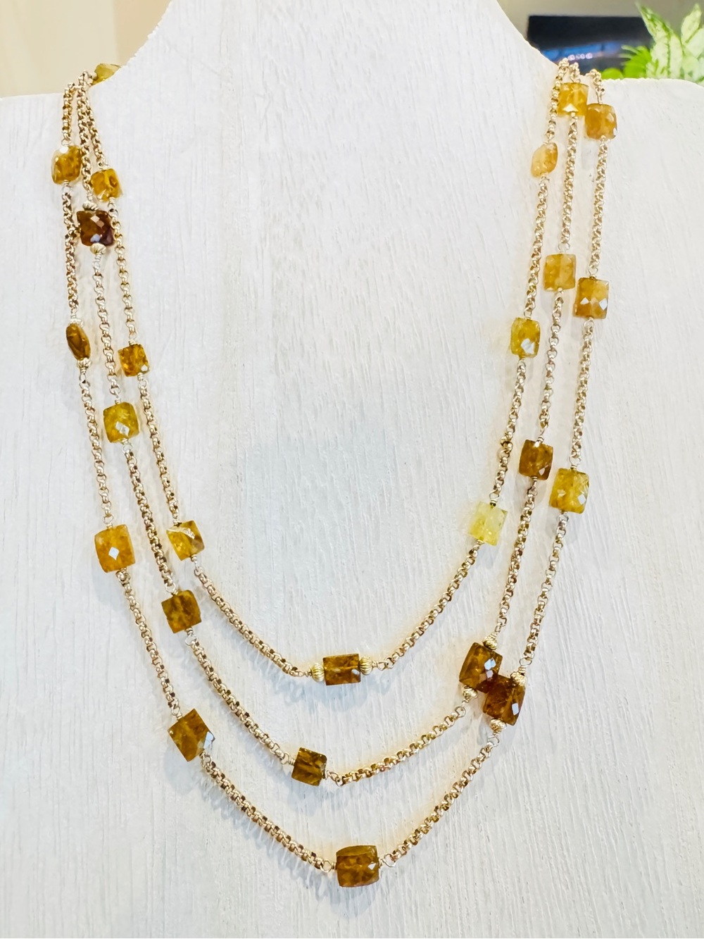 52” Natural Tourmaline 14k Gold-Fill Necklace